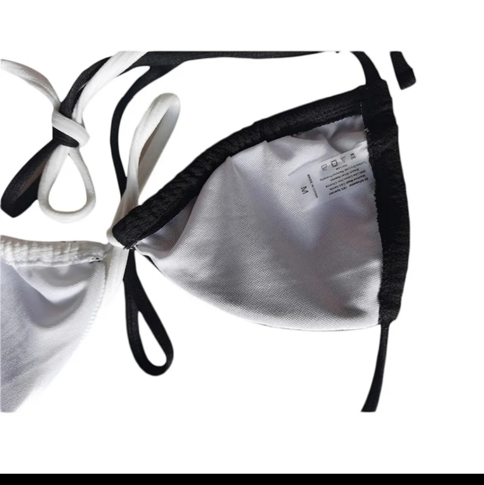 Smile now cry later bathing suit,M, black and white - Picture 7 of 11